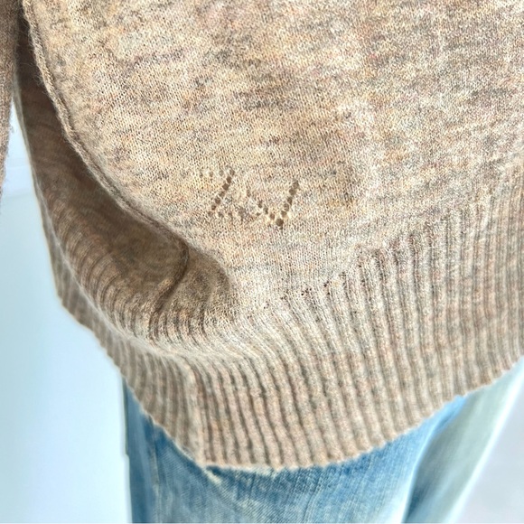 ZADIG & VOLTAIRE Taupe Cashmere Tanya Open Front Plunged w Eyelet Cardigan Sz S - Picture 7 of 15